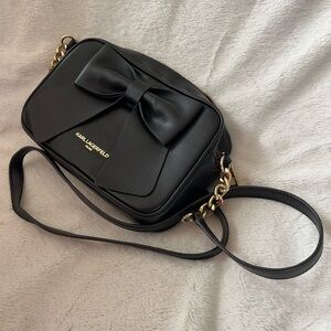 Karl Lagerfeld Black Bow Crossbody Bag